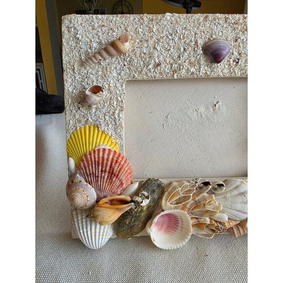 Handcrafted Seashell & Sand Picture Frame With Coastal Design - Picture 6 of 9